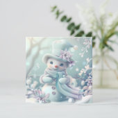 ドリーミークリスマス雪だるまグリーティングカード (スタンド正面)