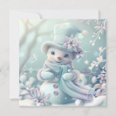 ドリーミークリスマス雪だるまグリーティングカード (正面)