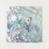 ドリーミークリスマス雪だるまタペストリー タペストリー (正面(横))