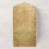 ドリーミーグリジー金ゴールドスパークル結婚ズ オールインワン招待状 (外側)