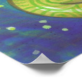 ドリーミーグリーン渦巻形のドラゴンファンタジーアートポスター ポスター (角)