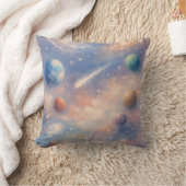 ドリーミーコズミックピロー – 惑星と銀河 クッション (ブランケット)