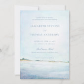ドリーミーコースト海ビーチエレガモダンントウェディング 招待状 (正面)