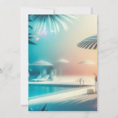 ドリーミーサマーおもしろいプールパーティー誕生祝い 招待状 (裏面)