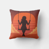 ドリーミーシルエットガール – Moody Eutique Art クッション (裏面)