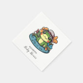 ドリーミーシンプルガエル赤ちゃんシャワー スタンダードカクテルナプキン (角)