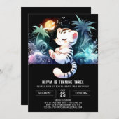 ドリーミーシンプルタイガー誕生日 招待状 (正面/裏面)