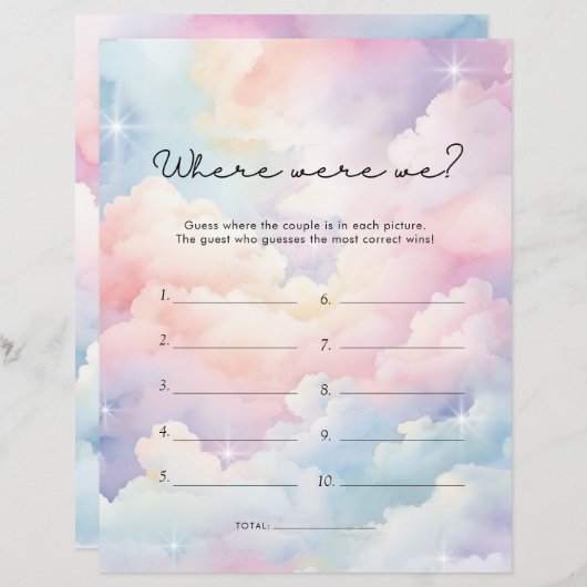 ドリーミースターズどこ我々ブライダルシャワーゲーム (正面/裏面)