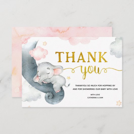 ドリーミースターズエレファントガールサンキューカード サンキューカード (正面/裏面)