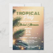 ドリーミースパークリー葉パームズトロピカルバースデーパーティー 招待状 (正面)