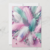 ドリーミーソフトパステルフェザーズスウィート16誕生日 招待状 (裏面)