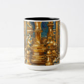 ドリーミーチェスをテーマにしたマグカップデザイン ツートーンマグカップ (正面右)