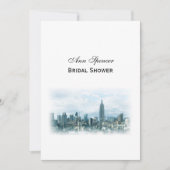 ドリーミーティール(緑がかった色)NYCスカイラインブライダルシャワーV 招待状 (正面)