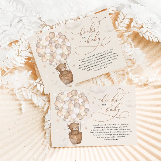 ドリーミーテディベア熱い風船の本ベビー エンクロージャーカード