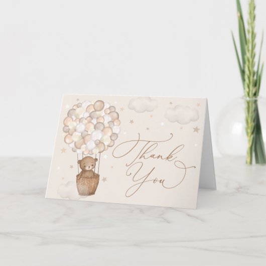 ドリーミーテディベア&ホットエアバルーンサンキューカード シーズンカード (正面)