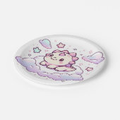 ドリーミーディノ恐竜の赤ちゃんシャワー ペーパープレート (アングル)