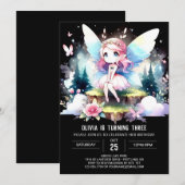 ドリーミーデザインフェアリー誕生日 招待状 (正面/裏面)