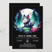 ドリーミーデジタルウルフ誕生日 招待状 (正面/裏面)