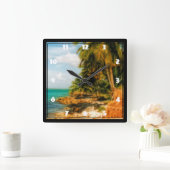 ドリーミートロピカルビーチ スクエア壁時計 (ホーム)