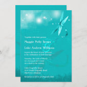 ドリーミードラゴンフライ結婚ターコイズ 招待状 (正面/裏面)