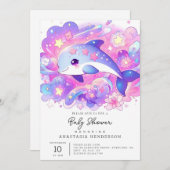 ドリーミードルフィンベビーシャワー 招待状 (正面/裏面)
