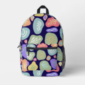 ドリーミードードルズ鮮やか – ボホ自然モチーフデザイン プリントバックパック (正面)