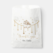 ドリーミーニュートラル金ゴールドフクロウ雲ベビーシャワー フェイバーバッグ (正面)