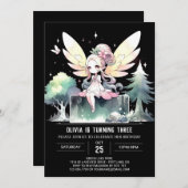 ドリーミーハッピーフェアリー誕生日 招待状 (正面/裏面)