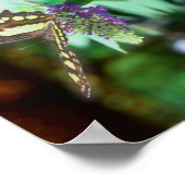 ドリーミーバタフライオンフラワー自然抽象芸術 ポスター (角)