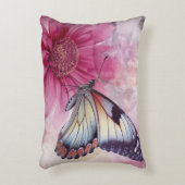 ドリーミーバタフライオンフローラキャンバス アクセントクッション (正面(垂直))