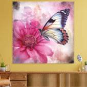 ドリーミーバタフライオンフローラキャンバス キャンバスプリント (インサイチュ (リビング))
