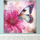 ドリーミーバタフライオンフローラキャンバス キャンバスプリント (インサイチュ (ウッドフロア))