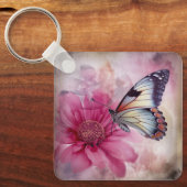 ドリーミーバタフライオンフローラキャンバス キーホルダー (正面)