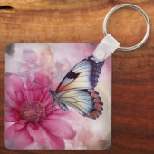 ドリーミーバタフライオンフローラキャンバス キーホルダー (裏面)