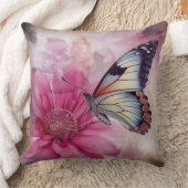 ドリーミーバタフライオンフローラキャンバス クッション (ブランケット)