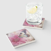 ドリーミーバタフライオンフローラキャンバス ストーンコースター (横)