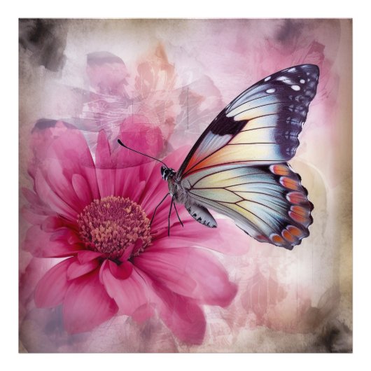 ドリーミーバタフライオンフローラキャンバス フォトプリント            (正面)