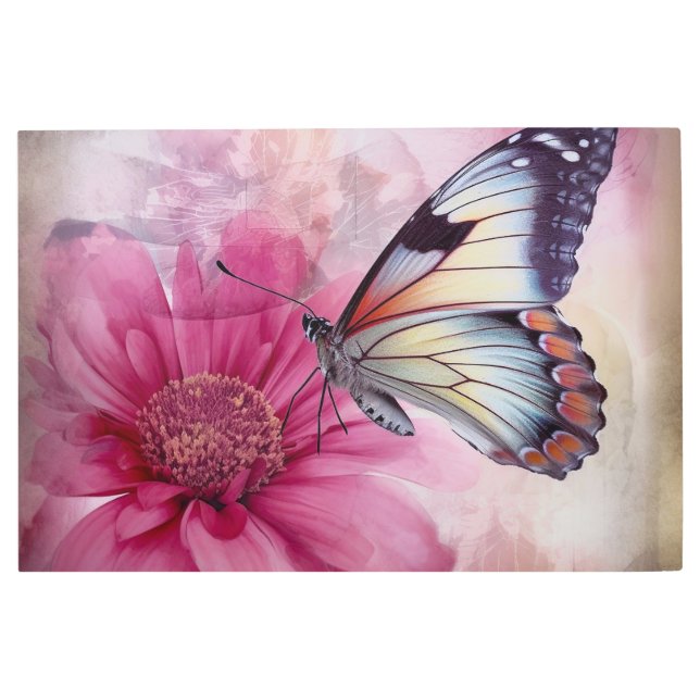 ドリーミーバタフライオンフローラキャンバス メタルプリント (正面)