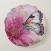 ドリーミーバタフライオンフローラキャンバス ラウンドクッション (裏面)
