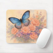 ドリーミーバタフライフローラバラオフィスアクセサリ マウスパッド (マウス)