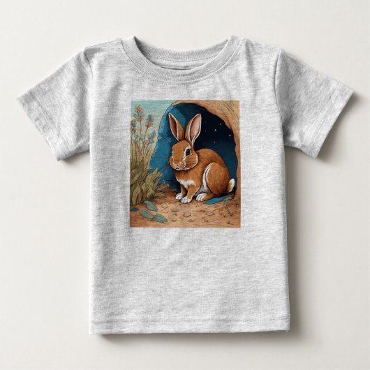 ドリーミーバニーベビーTシャツ ベビーTシャツ (正面)