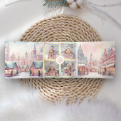 ドリーミーパステルウィンターワンダーランド4フォトクリスマス 三つ折りクリスマスカード