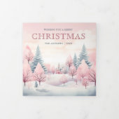 ドリーミーパステルウィンターワンダーランド4フォトクリスマス 三つ折りクリスマスカード (カバー)