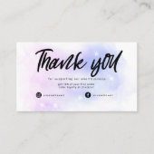 ドリーミーパステルスカイスプラッシュビジネスサンキューカード 名刺 (正面)