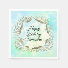 ドリーミーパステルスパーソナライズされた誕生日 スタンダードカクテルナプキン