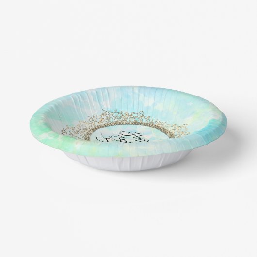 ドリーミーパステルズロータスフラワーパーソナライズされた誕生日 ペーパーボウル (傾斜あり)