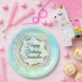 ドリーミーパステルズロータスフラワーパーソナライズされた ペーパープレート (パーティー)