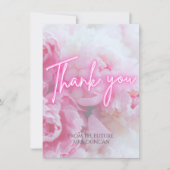 ドリーミーパステルピンクペオニーフローラサンキューカード シーズンカード (正面)