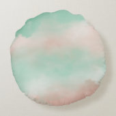 ドリーミーパステルピンク&ターコイズクラウドピロー ラウンドクッション (裏面)