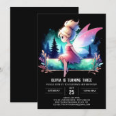 ドリーミーパステルフェアリー誕生日 招待状 (正面/裏面)